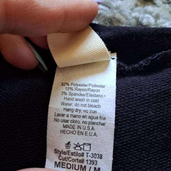 7th Ray | Black bat wing fuzzy arms women's crew neck sweater - Picture 9 of 9